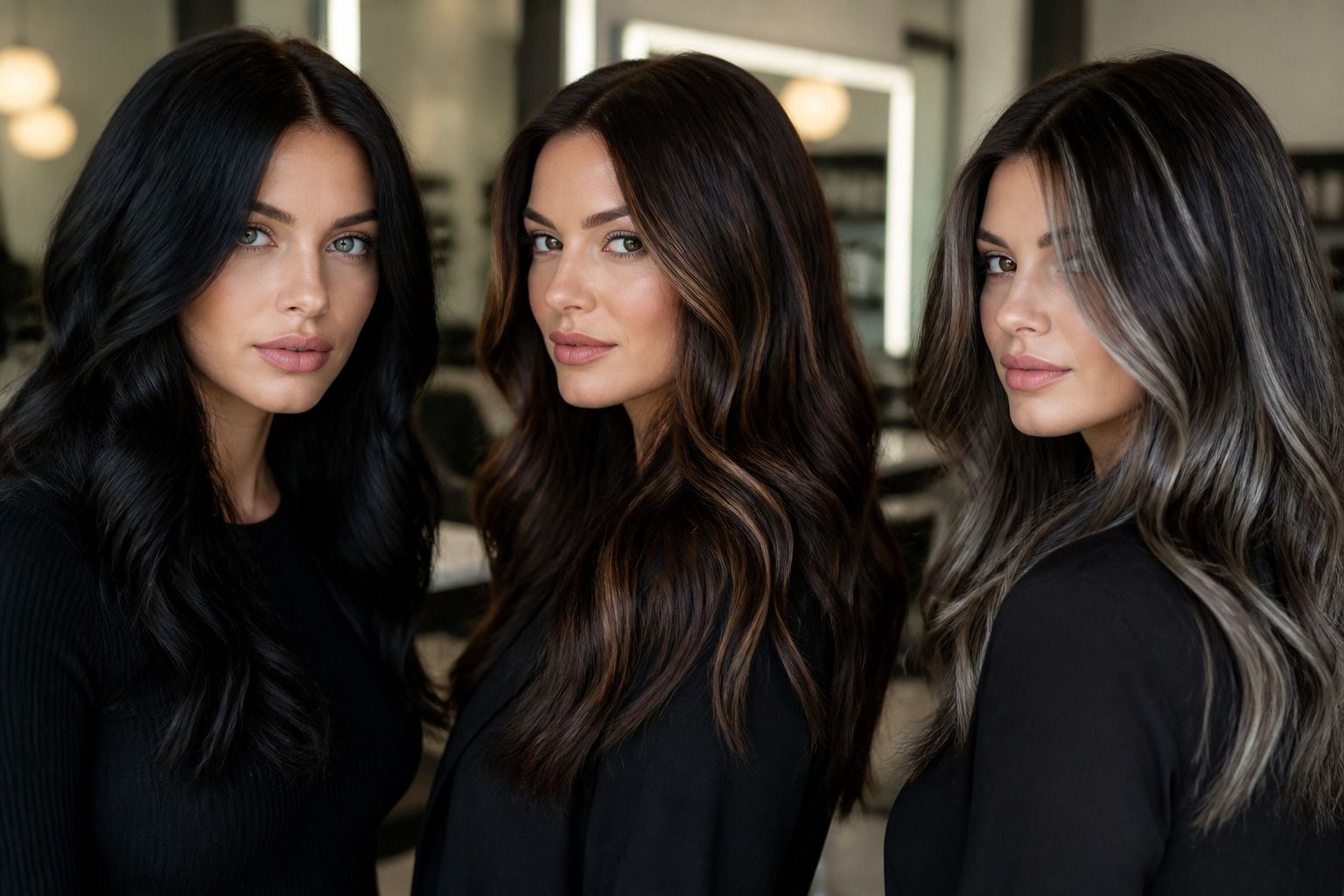 True Winter Hair Colors: Black, Espresso, and Icy Dimension